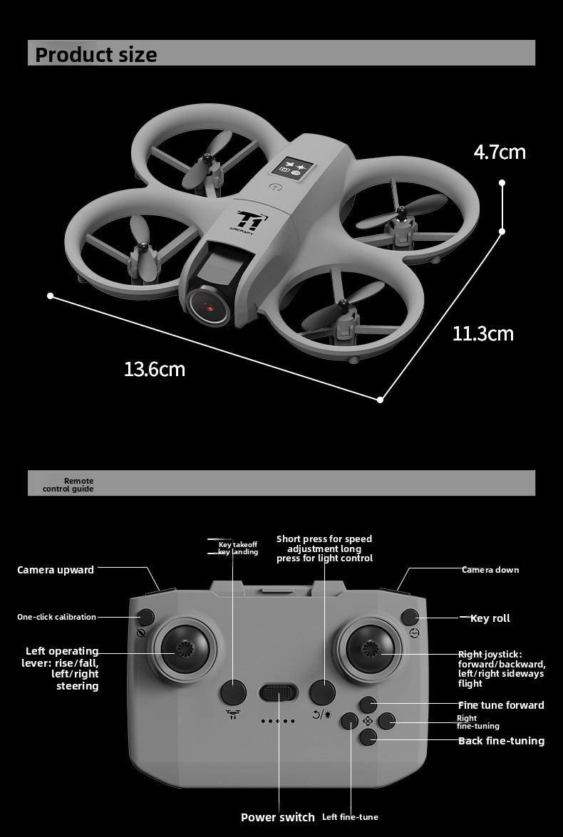 New drone real-time aerial photography dual camera