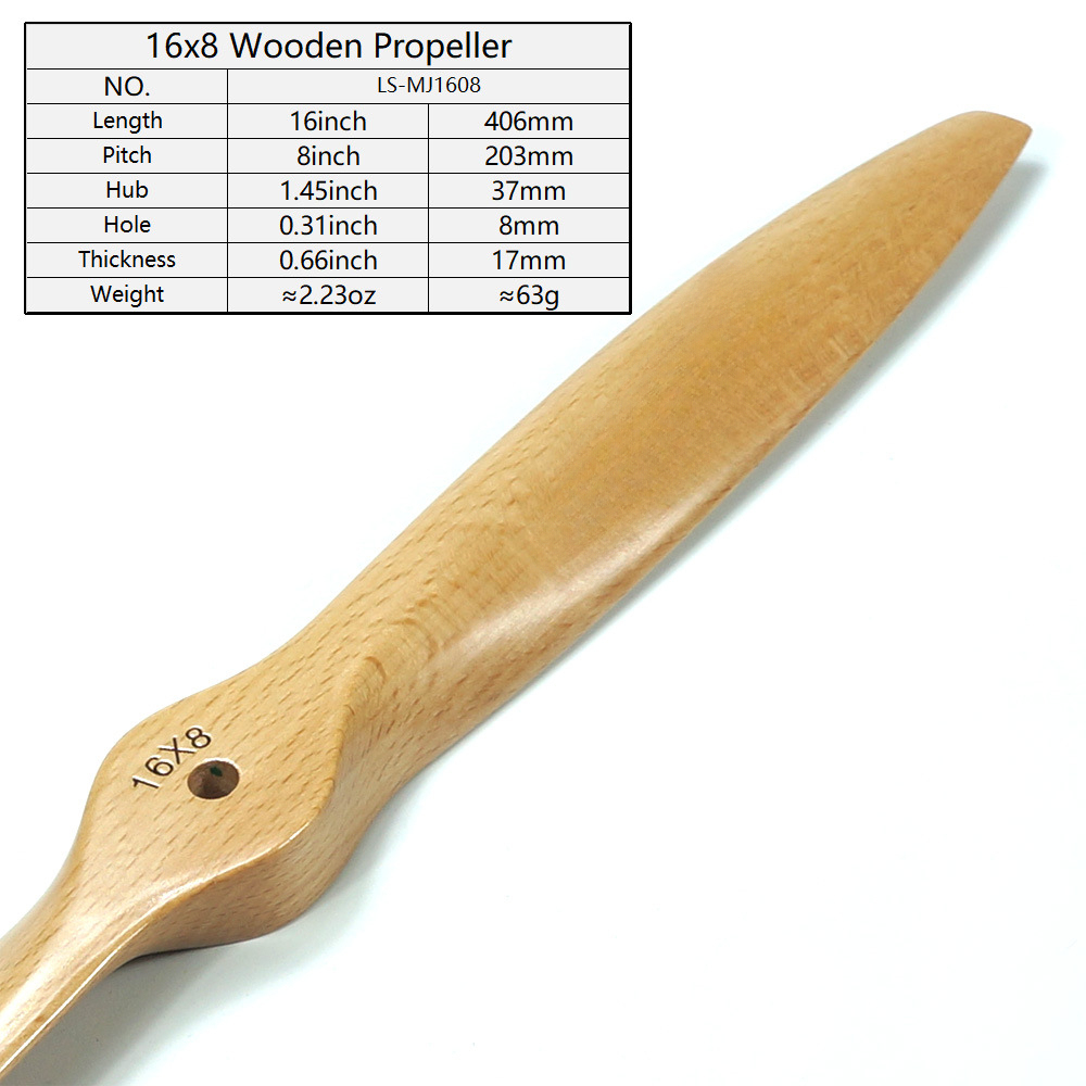 dwhobby Remote Control Model Airplane Fixed Wing Propeller Parts Methanol Engine Accessories Beech Wood Propeller Blades