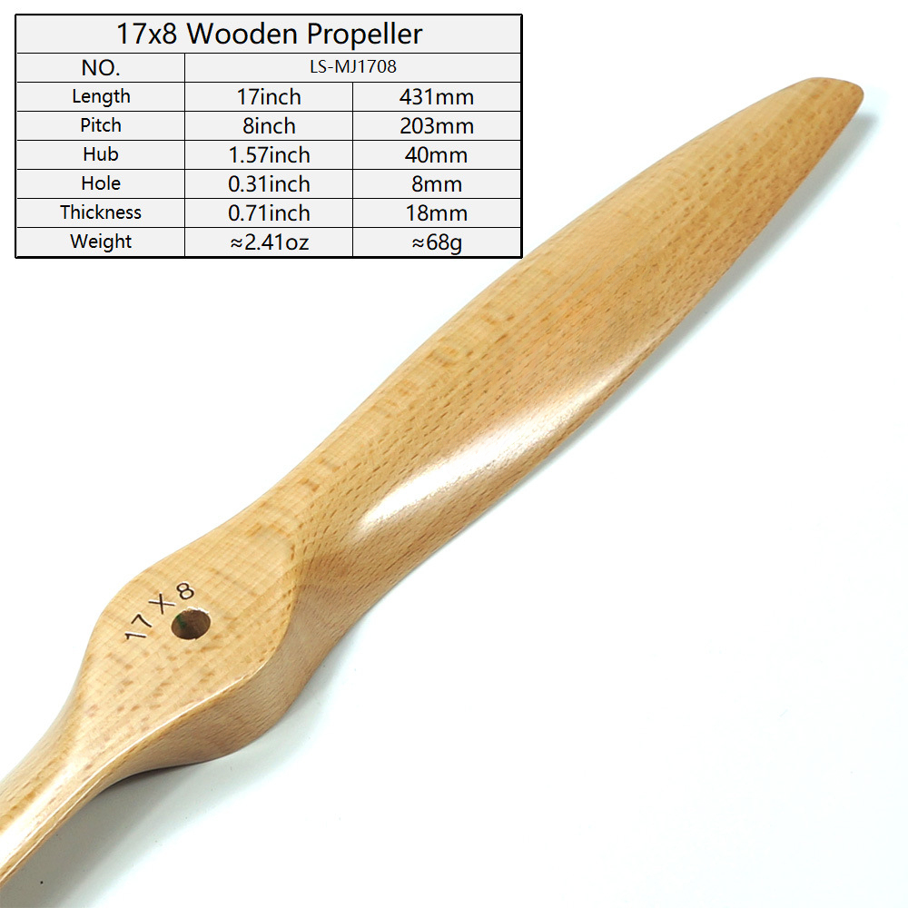 dwhobby Remote Control Model Airplane Fixed Wing Propeller Parts Methanol Engine Accessories Beech Wood Propeller Blades
