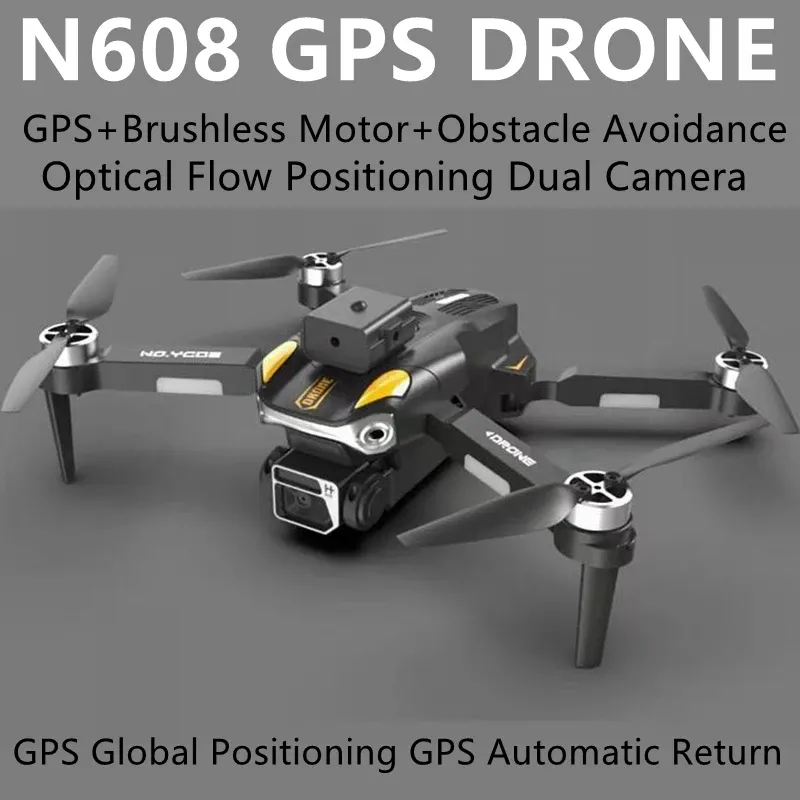 Smart GPS Outdoor Gaming Drone with LED Light & 50x Zoom Hover Features Follow Function & 4K Video-Budget Friendly Toy