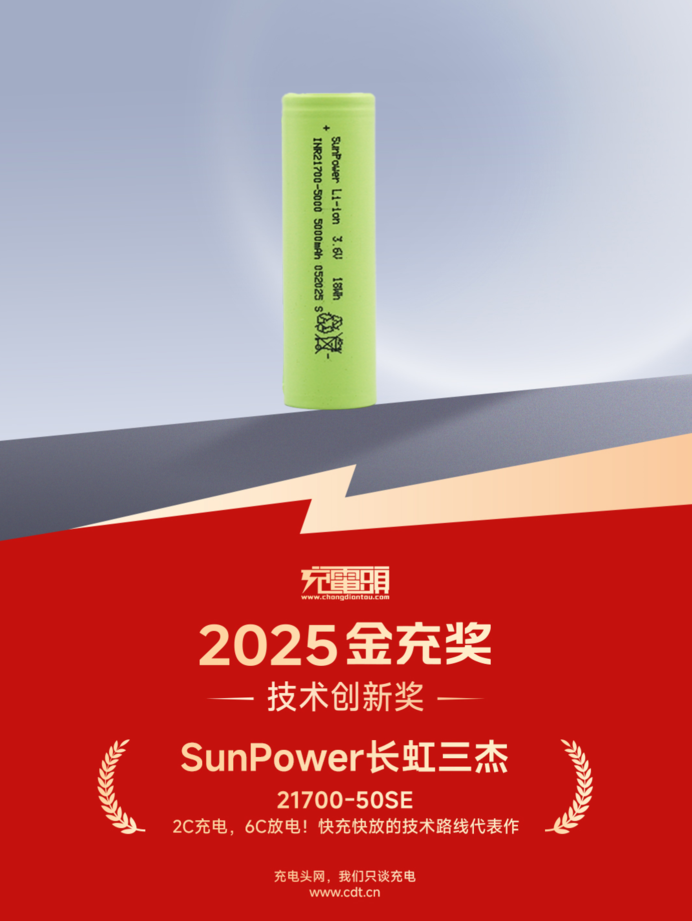 SunPower长虹三杰 INR21700 3.6V/5Ah