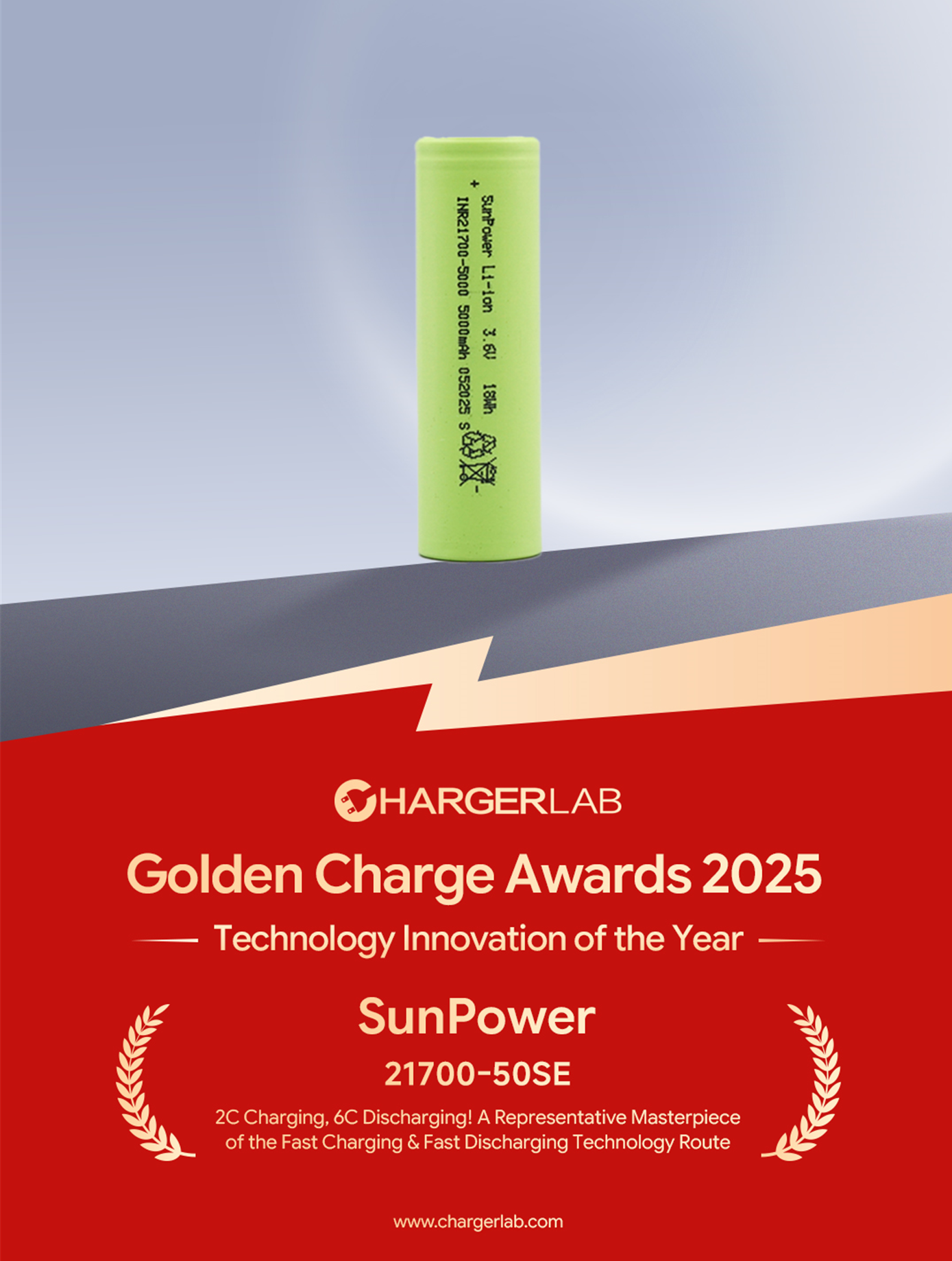 SunPower长虹三杰 INR21700 3.6V/5Ah