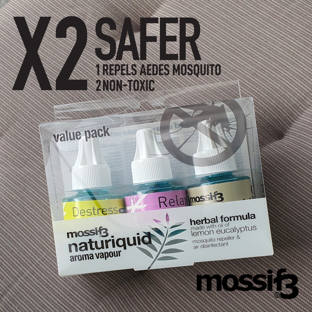 (BUNDLE OF 2) Mossif3 Naturiquid VP180 Mosquito Repellent Liquid Refill Vapor Aroma