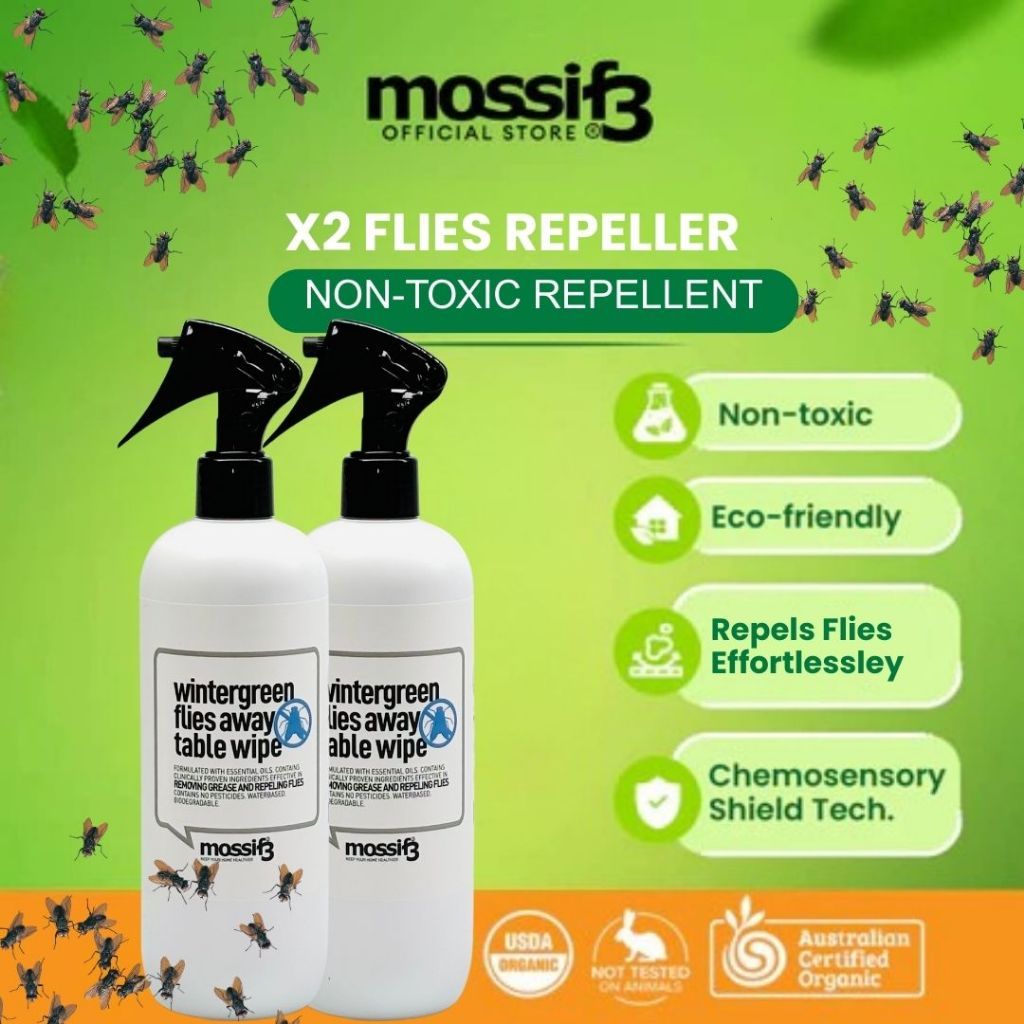 Wintergreen Flies Table Wipe Repellent Mossif3