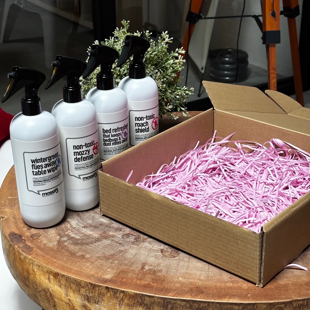 (BUNDLE OF 4) Mossif3 Non-Toxic Repellent Spray for Flies, Mosquito, Cockroach, Bedbugs