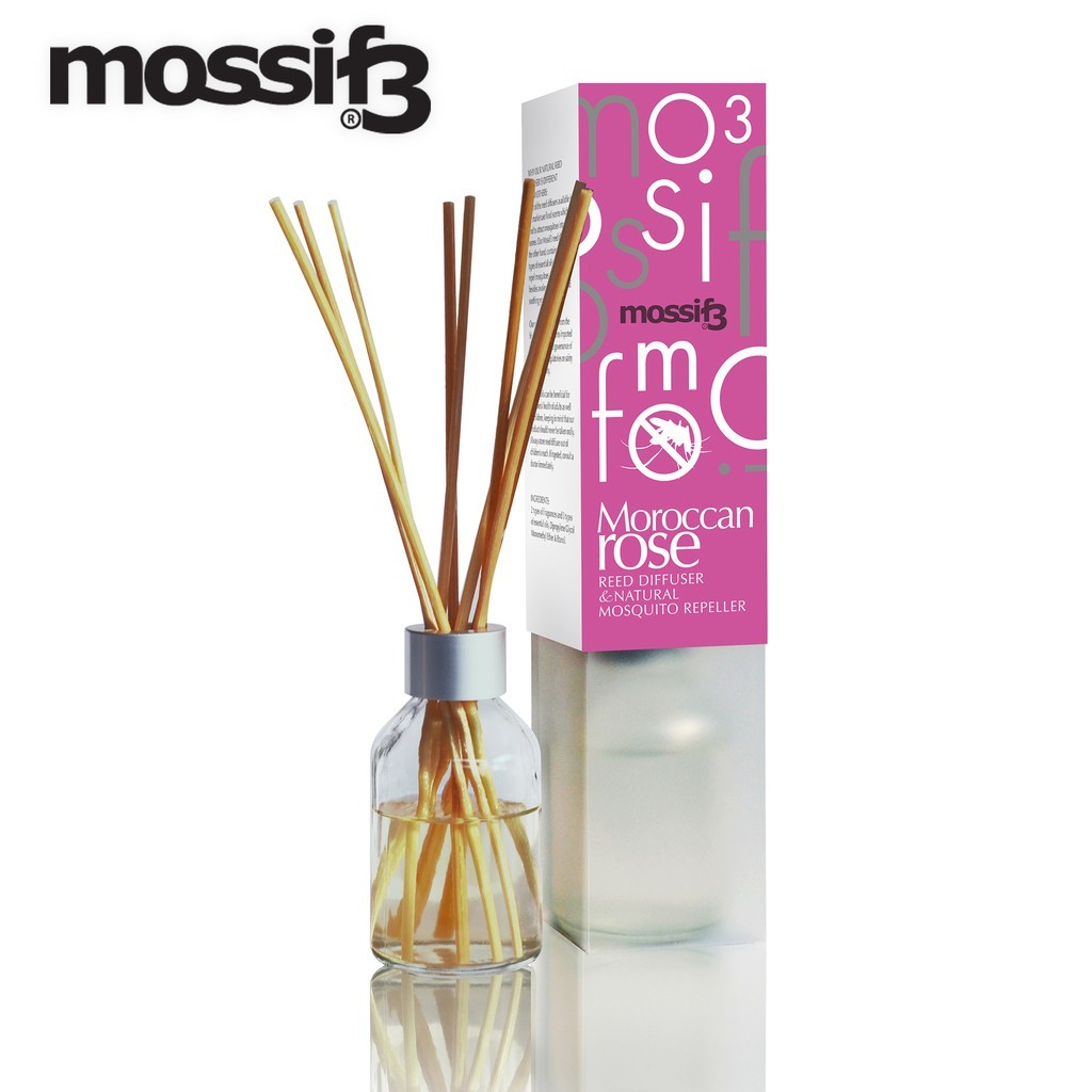 (1 Unit) Mossif3 3in1 Benefits Reed Diffuser Mosquito Repellent 100ml Lemon Eucalyptus Oil Aromatherapy Repel Mosquito