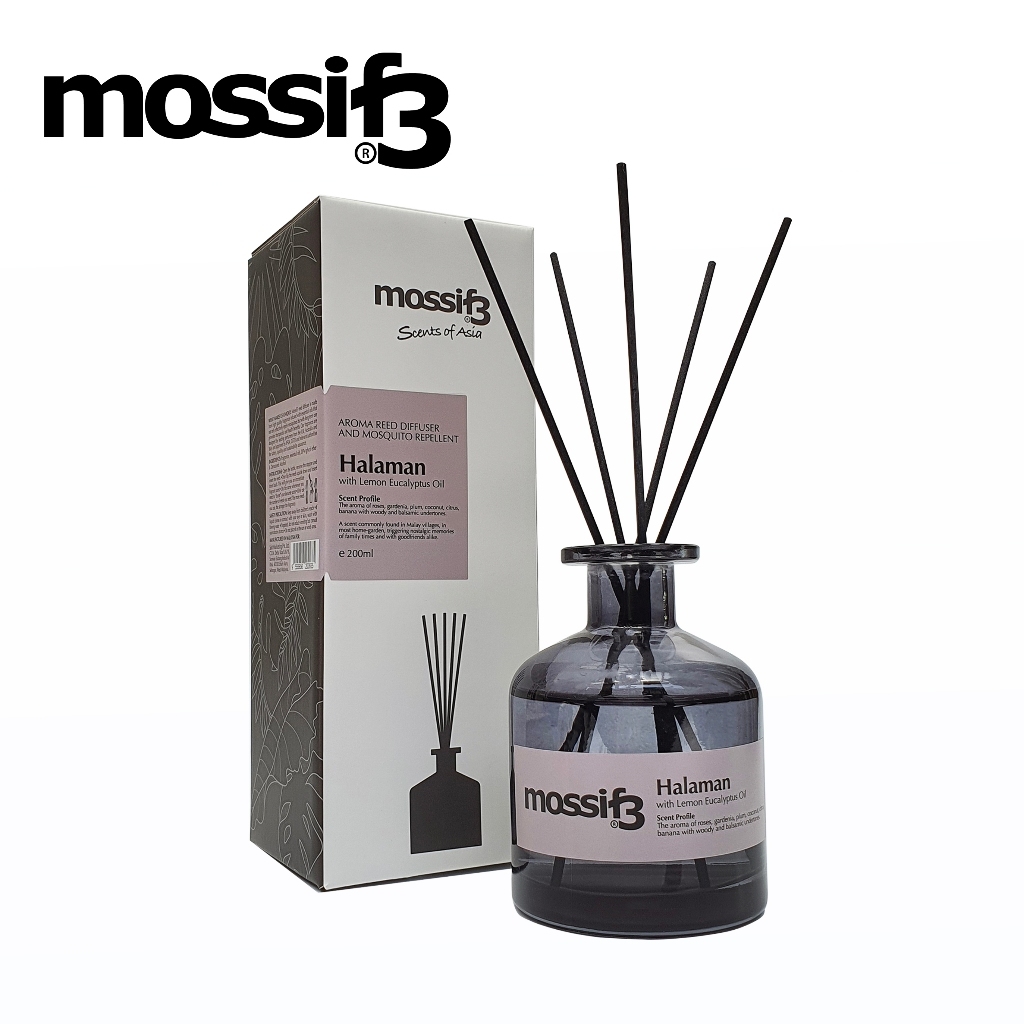 (BUNDLE SET 1) Mossif3 Halaman Aroma Reed Diffuser + Kitchen Quick Wipe FREE Lizardfree Repellent