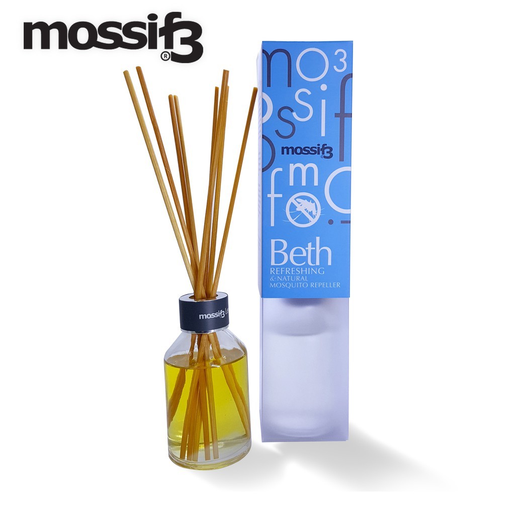 (1 Unit) Mossif3 3in1 Benefits Reed Diffuser Mosquito Repellent 100ml Lemon Eucalyptus Oil Aromatherapy Repel Mosquito