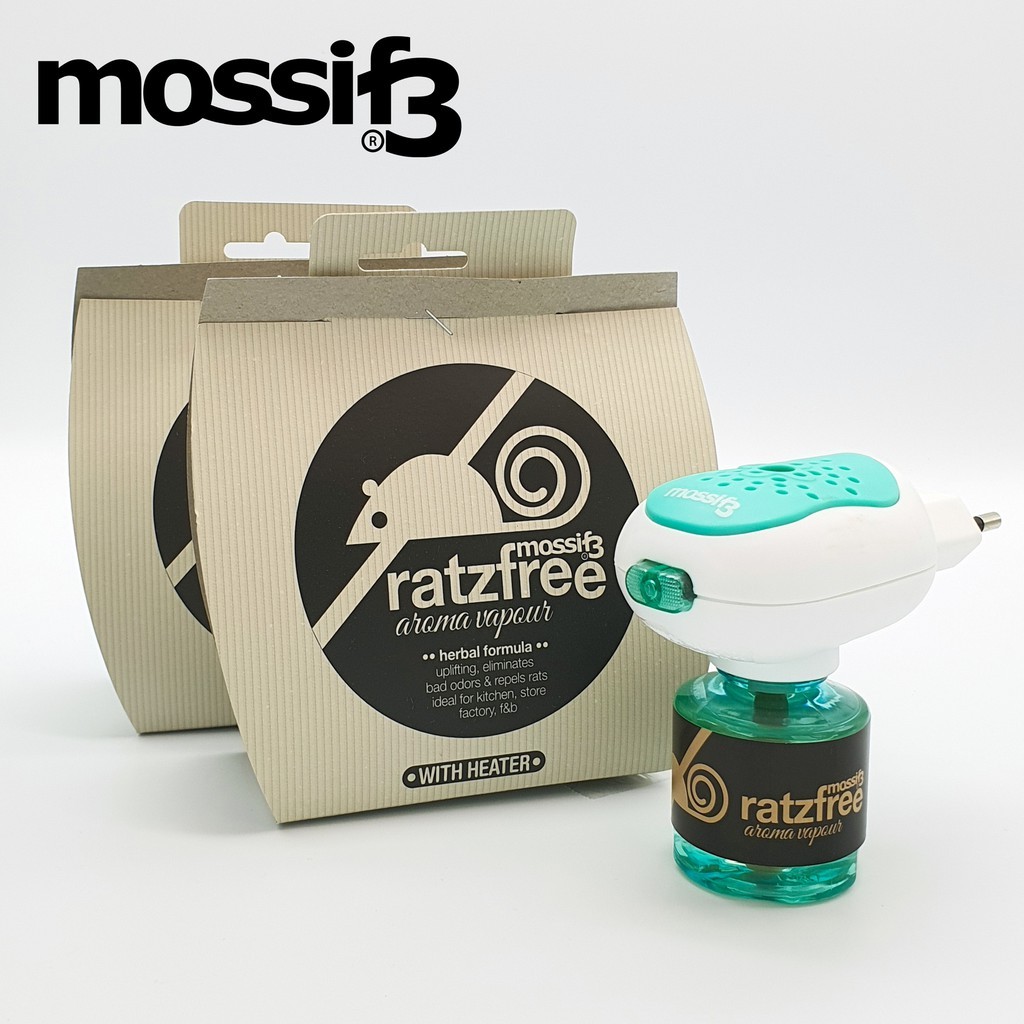 (Non Toxic) Mossif3 Ratzfree Vapor Aroma with heater, Rat Repellent Liquid, Anti Rat Mouse Safe Home