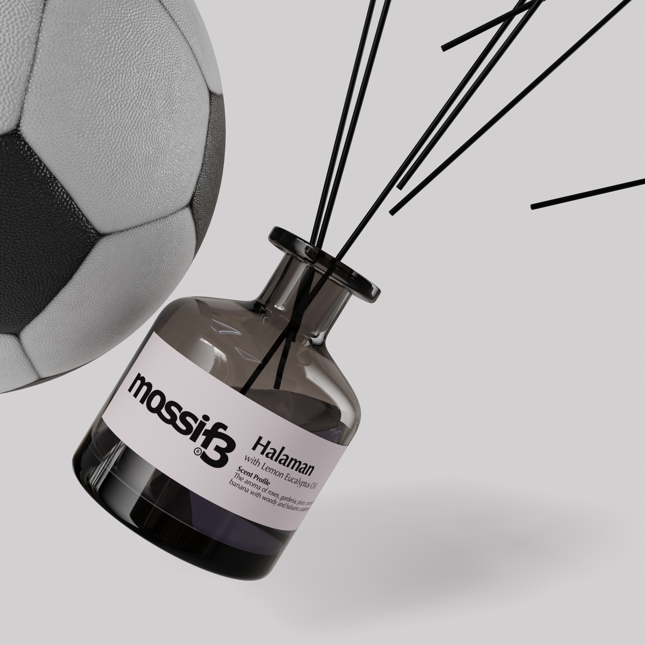 Mossif3 Reed Diffuser. 200ml. Aromatherapy with Mosquito Repellency (Lemon Eucalyptus Oil)