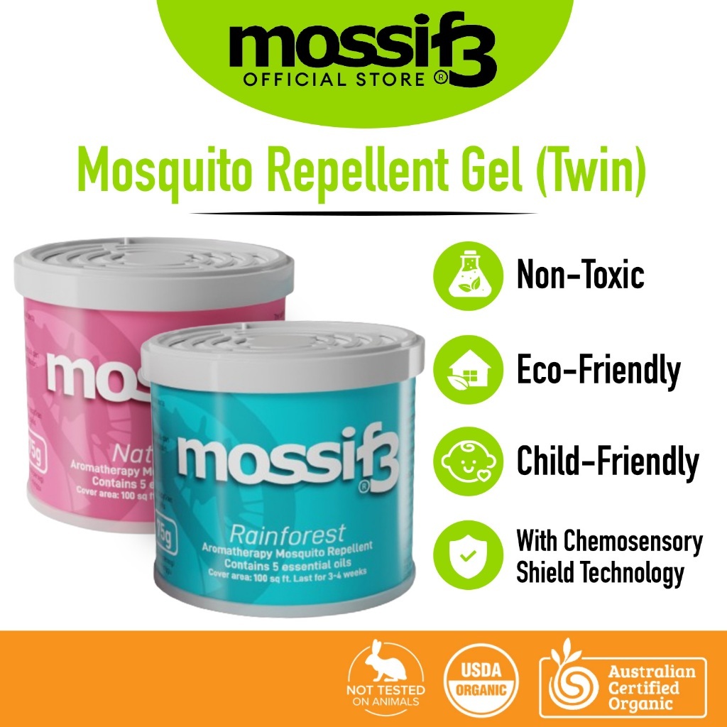 (BUNDLE OF 2) Mossif3  Naturiquid VP120 Aroma Vapour with Heater + Mosquito Repellent Lemon Twin Pack cans