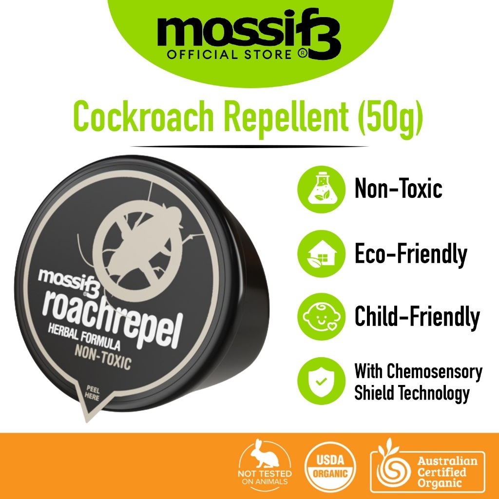 (BUNDLE OF 2) Mossif3 Lizardfree Repellent + Roachrepel 50g | Repel Lizard Gecko Roach Cockroach Safe Home