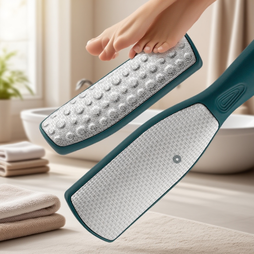 Double-sided Stainless Steel Foot File with Sandpaper for Dead Skin Removal