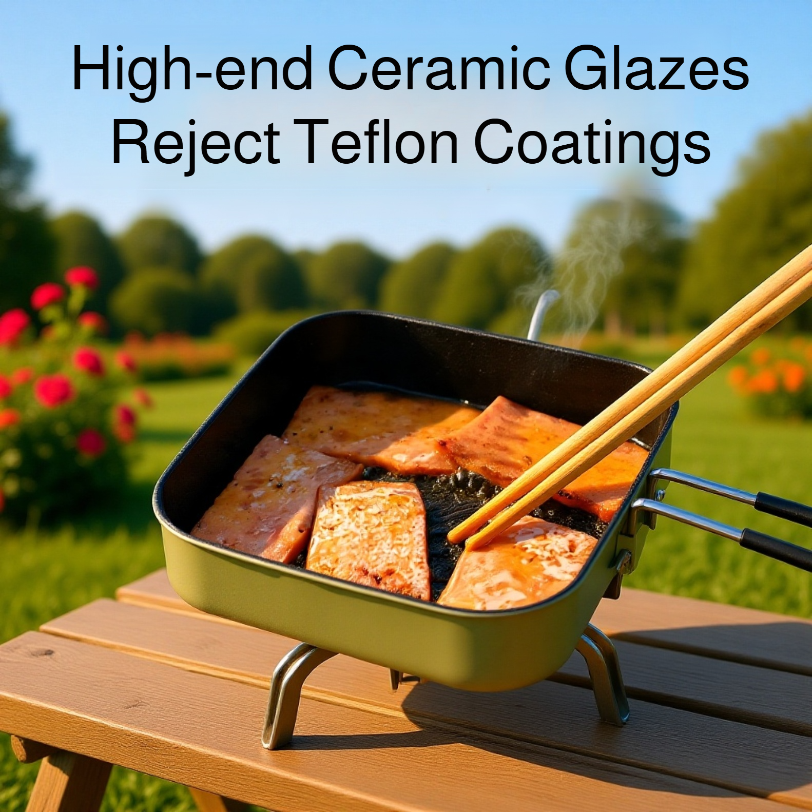 Portable Non-Coated Foldable Camping Pan for One Person