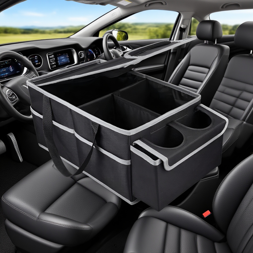 Multi-Compartment Foldable Car Seat Organizer