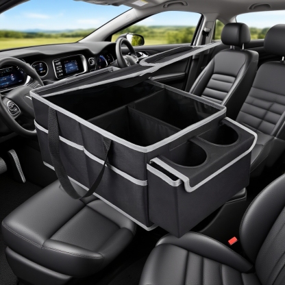 Multi-Compartment Foldable Car Seat Organizer