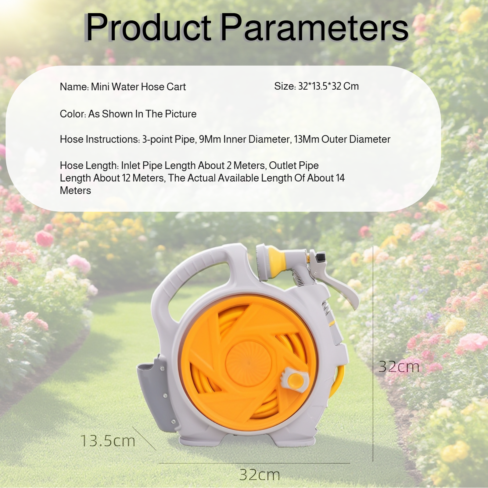  Mini Portable Hose Reel Cart