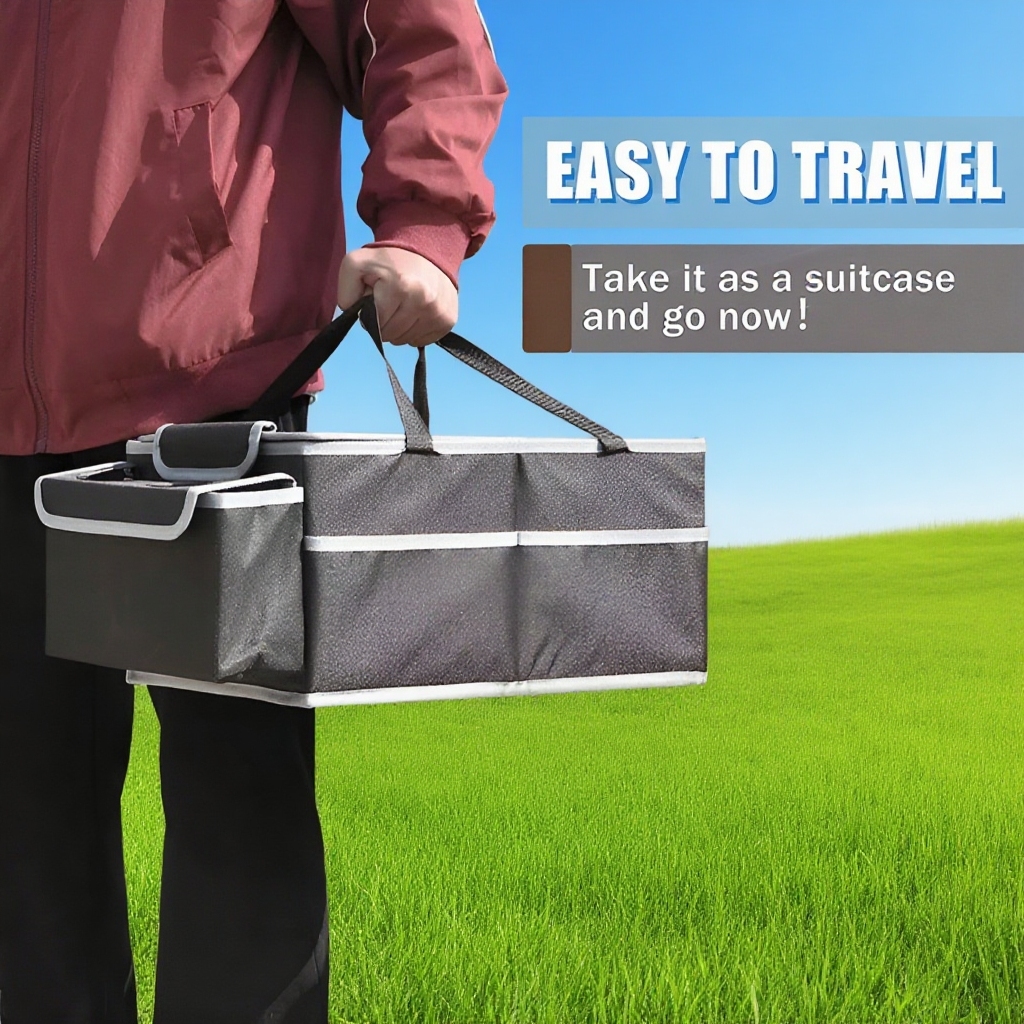 Multi-Compartment Foldable Car Seat Organizer