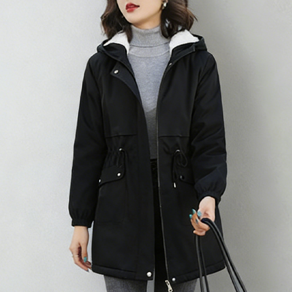 レディース 裏ボア ミドル丈 パーカー フード付き ジャケット