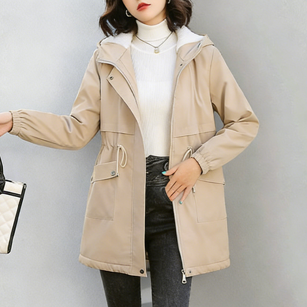 レディース 裏ボア ミドル丈 パーカー フード付き ジャケット