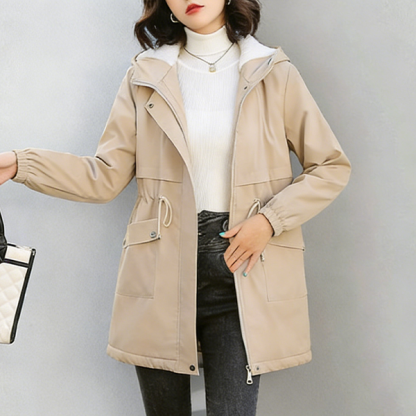 レディース 裏ボア ミドル丈 パーカー フード付き ジャケット