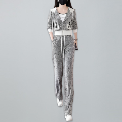 カジュアル フード付き 無地 レディース 2点セット