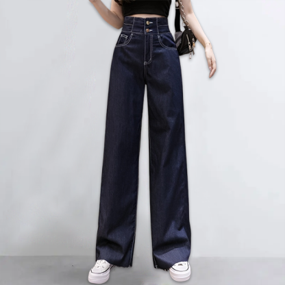 着回し力抜群 無地 カジュアル シンプル ハイウエスト デニムパンツ