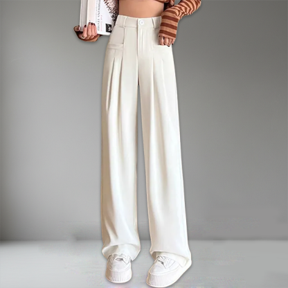 カジュアル レディース ハイウエスト ワイドパンツ
