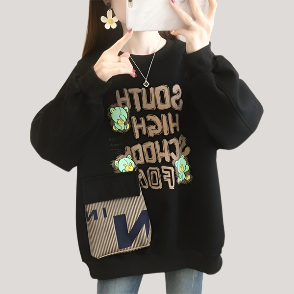 プリント カジュアル シンプル 裏起毛 スウェット