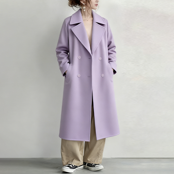 無地 カジュアル シンプル ロング丈 カシミア コート