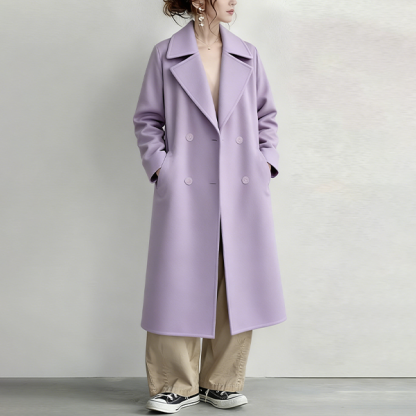 無地 カジュアル シンプル ロング丈 カシミア コート