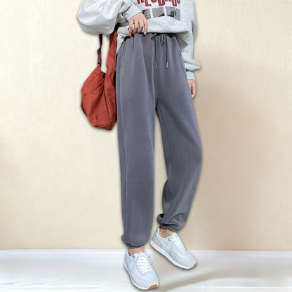 レディース 厚手 無地 カジュアル ジョガーパンツ