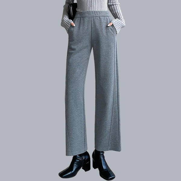 ルーズ 無地 レトロ ハイウエスト ワイドパンツ