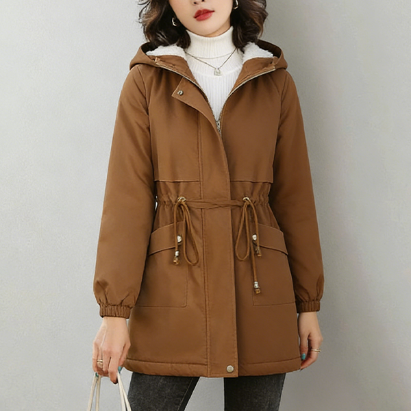 レディース 裏ボア ミドル丈 パーカー フード付き ジャケット