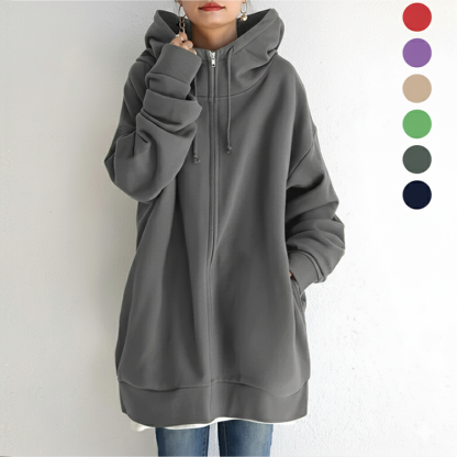 レディース裏起毛ファスナーパーカー