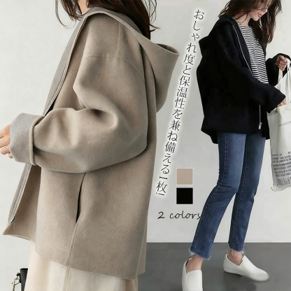 売れ筋 レディース フード付き カシミヤ ジャケット