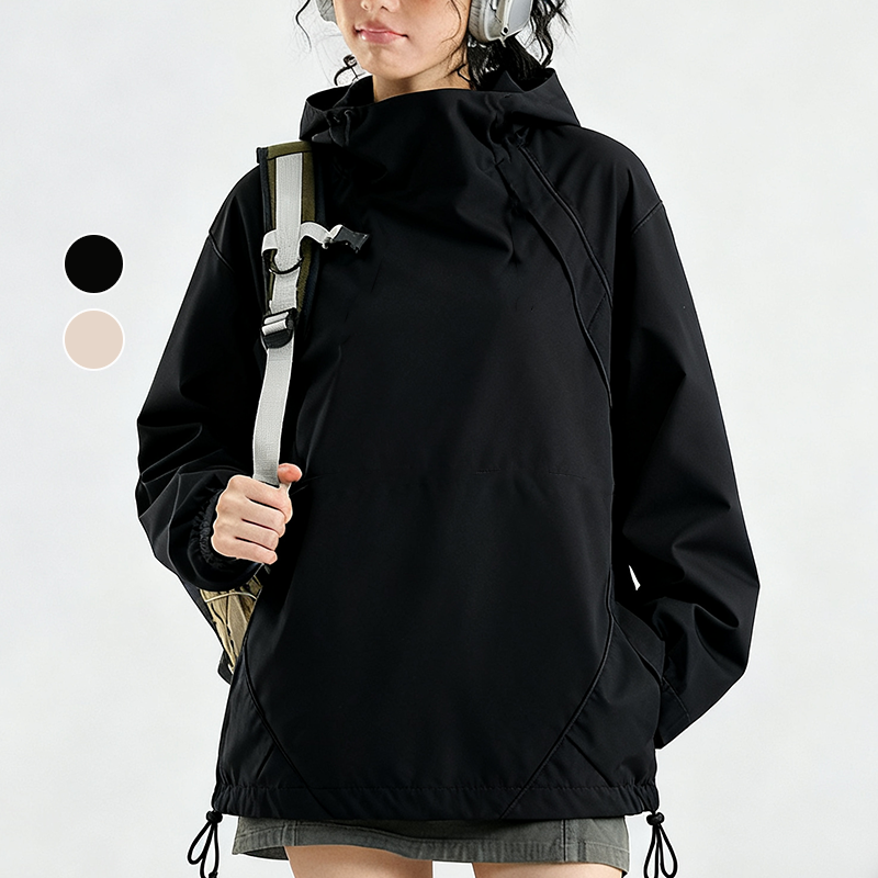 フード付き 長袖 春秋 無地 カジュアル シンプル トレンチコート