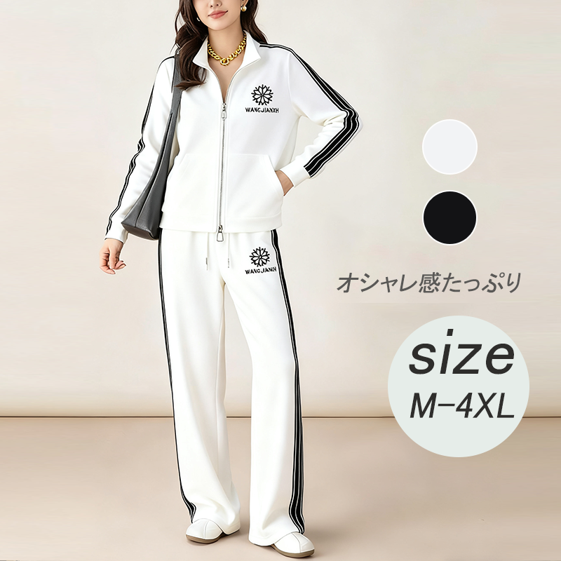 無地 春秋 レディース カジュアル 上下セット