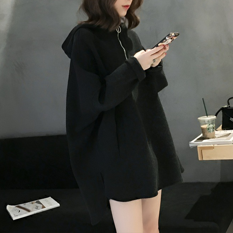 レディース 無地 カジュアル ハーフジップ パーカー