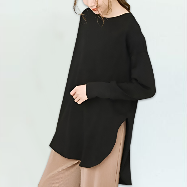 美シルエット ラウンドネック 無地 シンプル Tシャツ