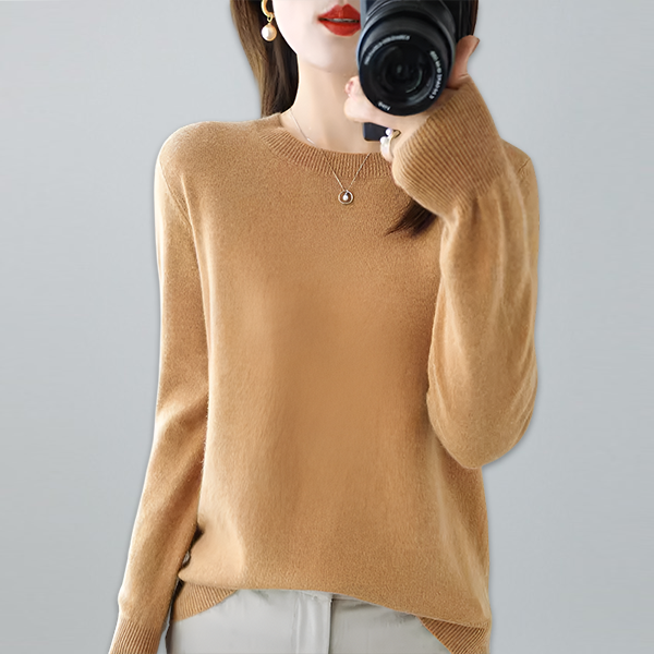 カジュアル 無地 アクルーネック ニット