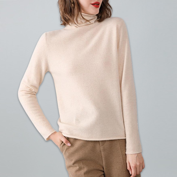 レディースタートルネックカシミヤニット