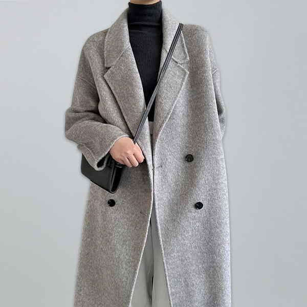 無地 カジュアル シンプル ロング丈 カシミア コート