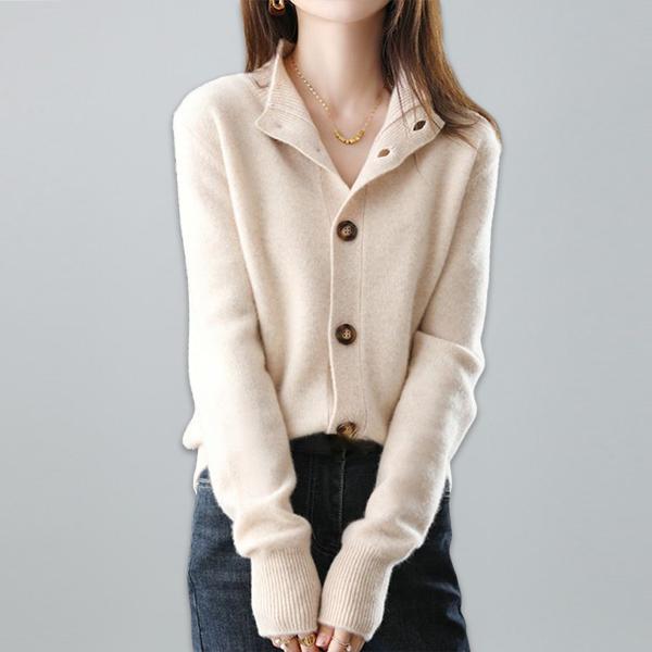 無地 カジュアル シンプル カシミヤ ニット カーディガン