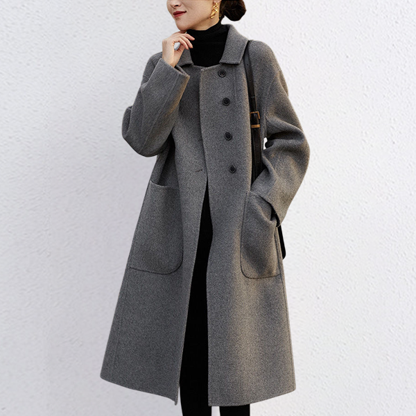 細見え効果 レディース 両面 ラシャ コート