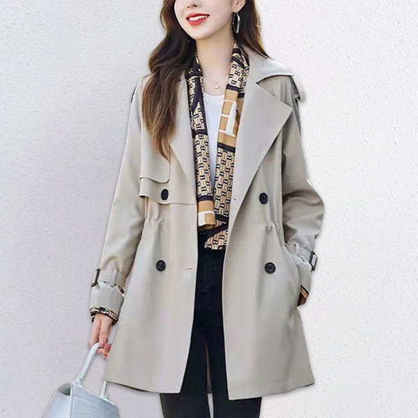 ミディアム ロング カジュアル スリム トレンチコート 