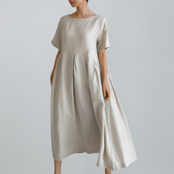 無地 シンプル ロング丈 カジュアルワンピース