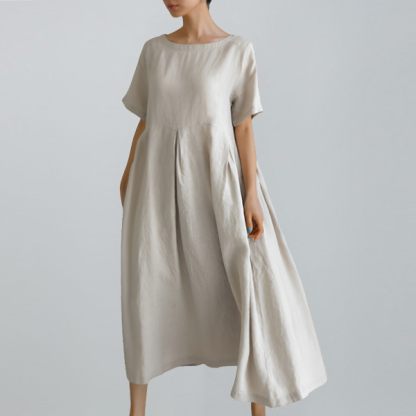 無地 シンプル ロング丈 カジュアルワンピース