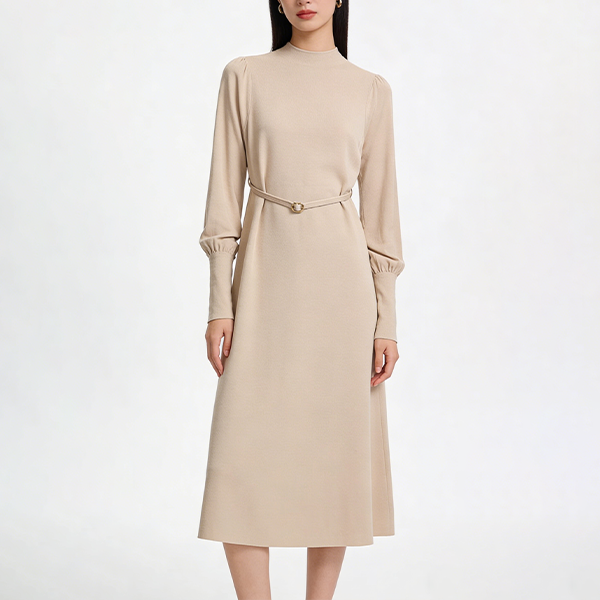 フランス風 無地 カジュアル シンプル ニットワンピース