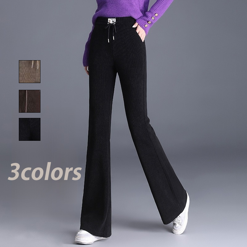 ハイウエスト 無地 カジュアル シンプル ガウチョパンツ